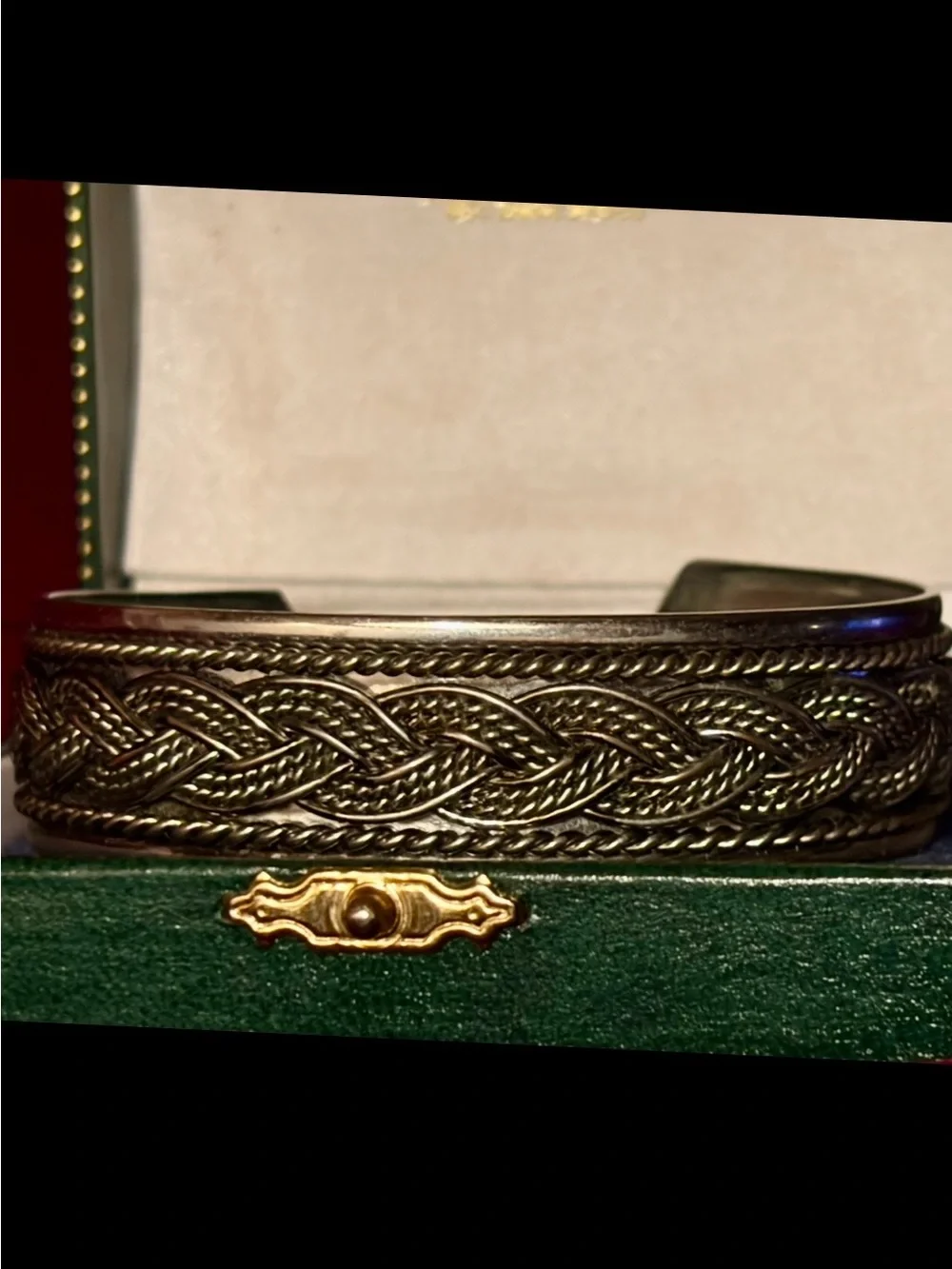 David Yurman Style Silver Braided Cuff Bracelet